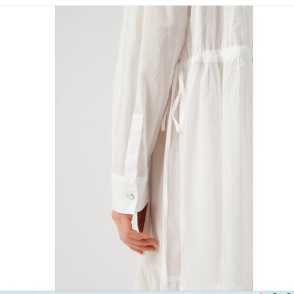 NWT Pinko Dolce Vita Maxi Shirt Dress in white - Picture 4 of 16